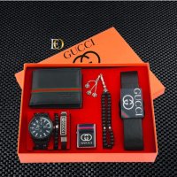 Комплект Gucci колан,часовник,портфейл,броеница,запалка,гривна, снимка 1 - Мъжки - 36904111