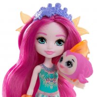Кукла Royal Enchantimals  MAURA MERMAID & GLIDE - РИБКА / Mattel, снимка 3 - Кукли - 35175661