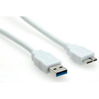 Кабел USB-A към Micro USB-A 3.0 Roline 11.99.8874 Бял 2m, USB-A to Micro USB-A M/M, снимка 1 - USB кабели - 31312868