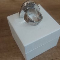 Сребърен пръстен с голям триъгълен черен камък внос от Дубай, снимка 10 - Пръстени - 38757821