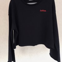 Младежка черна блуза-кроп тип худи HEARTBRECKER, снимка 6 - Блузи с дълъг ръкав и пуловери - 32114958