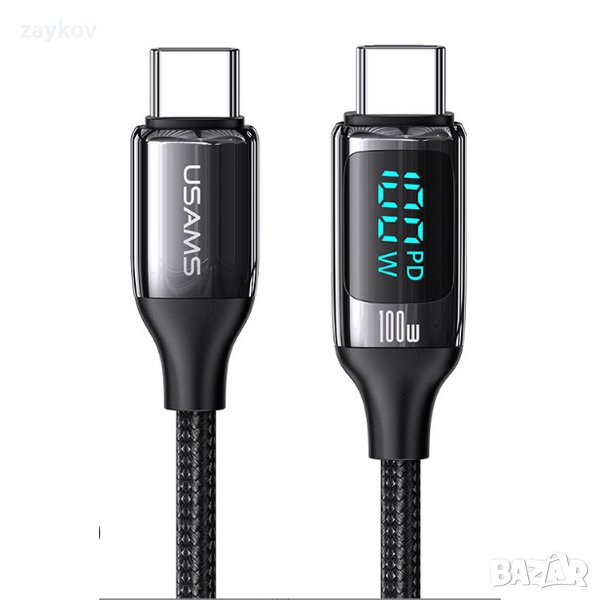 Кабел за бързо зареждане и данни USAMS SJ559 U78 Type-C To Type-C 100W, снимка 1