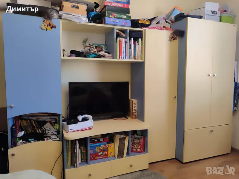 Секция + гардероб + ъглова етажерка, снимка 1