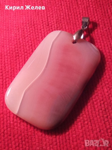 ПОЛУСКЪПОЦЕНЕН КАМЪК ГОЛЯМА ШЛИФОВАНА АРТ ПЛОЧКА МЕДАЛЬОН ПЕНДАНТ БИЖУ 7276, снимка 1