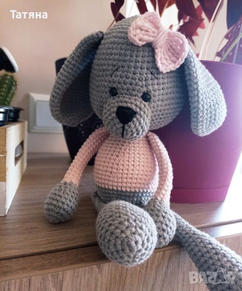 Ръчно плетена играчка куче амигуруми, снимка 1