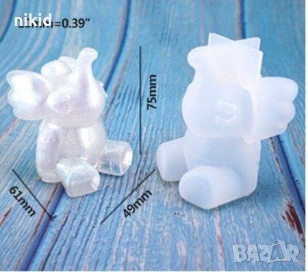 3d Слон Слонче силиконов молд декорация украса фондан торта шоколад гипс смола бижута свещ гипс , снимка 1