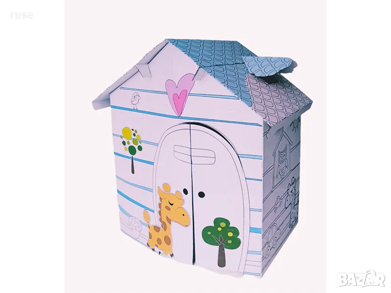 НОВИ! Детска къща за оцветяване 91.5см картонена голяма къща, снимка 1