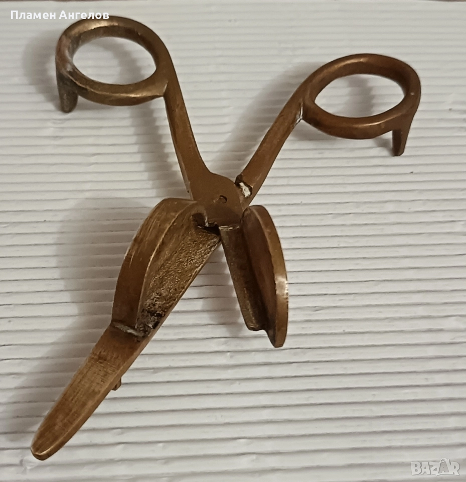 Месингова ножица за гасене на свещи. , снимка 1