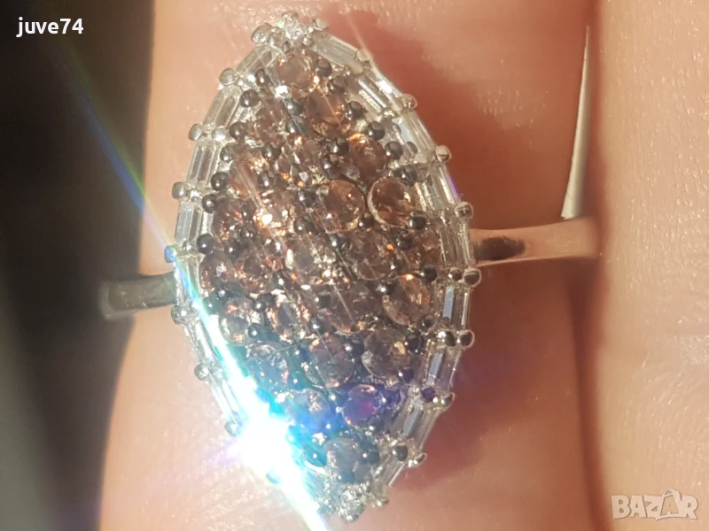 СРЕБЪРЕН ПРЪСТЕН С АНДАЛУЗИТ (ИСПАНИЯ), снимка 1