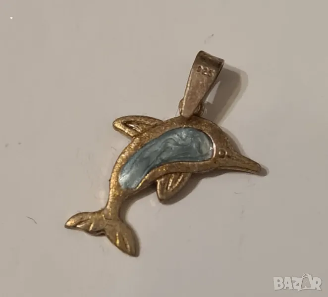 Сребърна висулка делфин , снимка 1