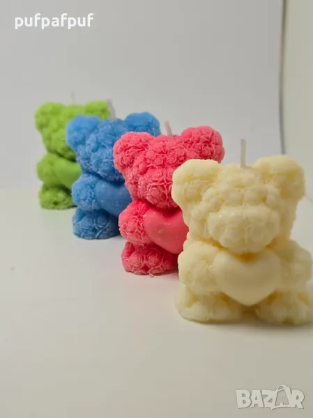 Ръчно изработена свещ "Мече от рози", снимка 1