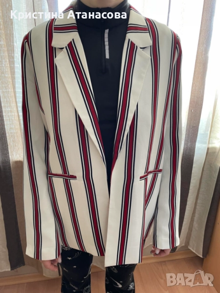 Красиво сако на черти - размер XL , снимка 1