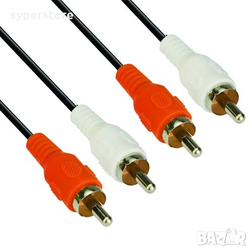 Кабел Два RCA Чинча към Два RCA чинча Мъжки 1.5м VCom SS001316 Audio Cable 2xRCA-2xRCA M/M, снимка 1