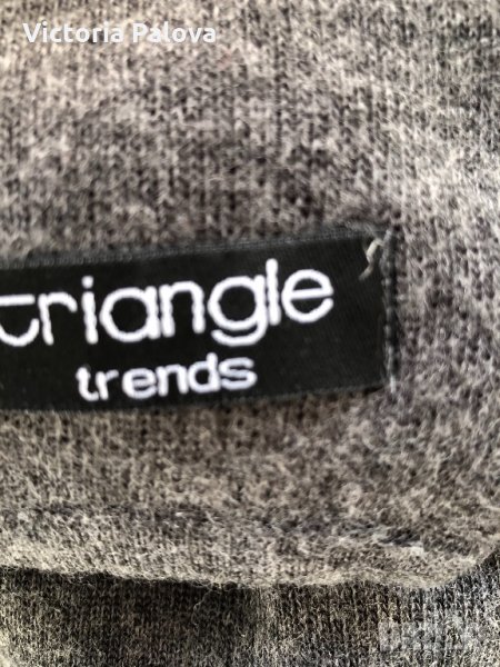Красив сив вълнен шал TRIANGLE TRENDS унисекс., снимка 1