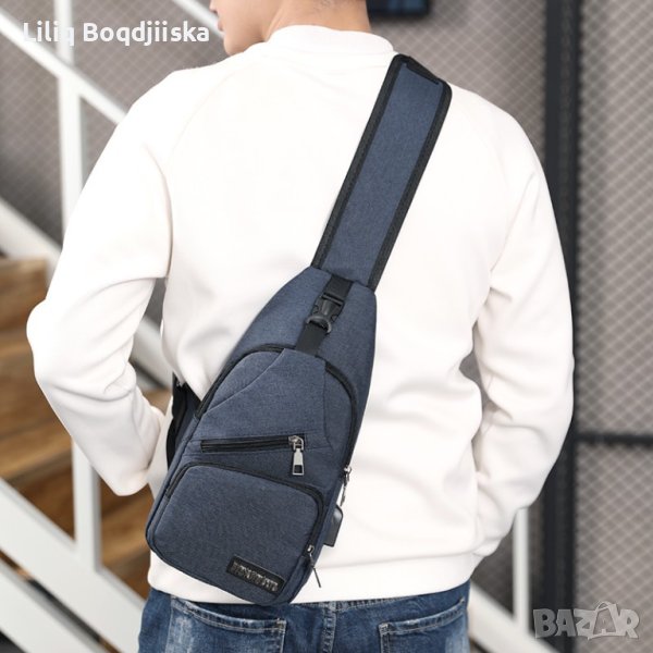 Удобна многофункционална чанта/раница през рамо с USB, снимка 1