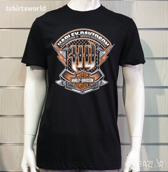 Нова мъжка тениска с дигитален печат HARLEY DAVIDSON, мотори в черен цвят, снимка 1