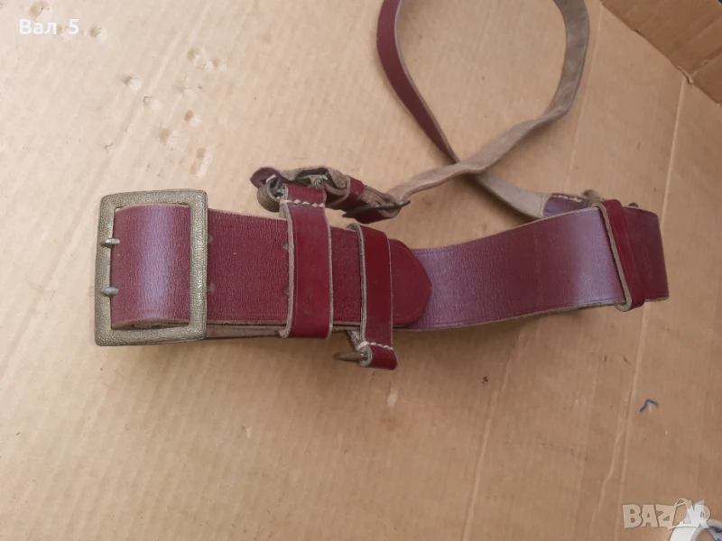 Стар военен строеви офицерски колан с портупей , униформа, снимка 1