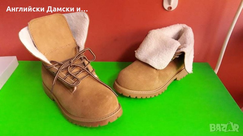 Английски дамски боти естествен велур , снимка 1
