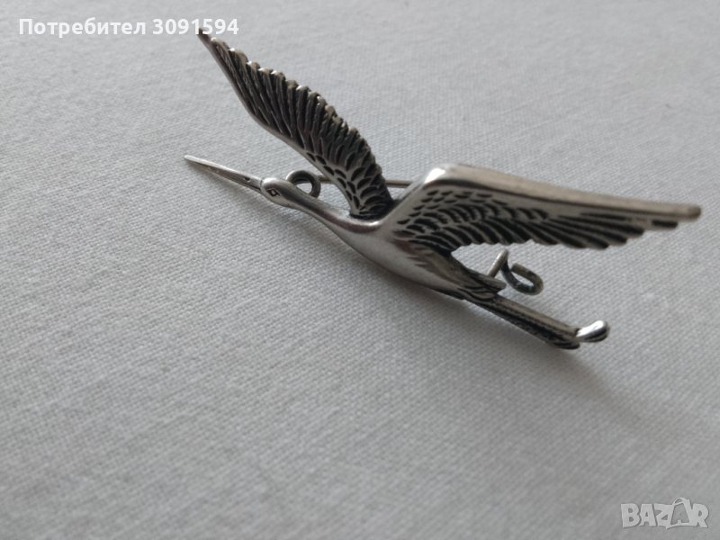  Стилна Брошка щъркел , снимка 1