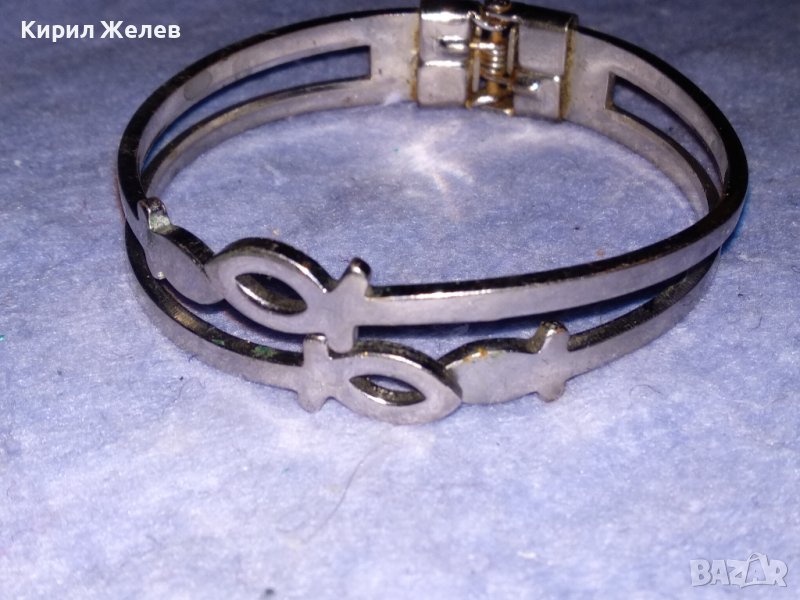 КРАСИВА СРЕБРИСТА ВИНТИДЖ АРТ ГРИВНА от БЛАГОРОДНА НЕРЪЖДАЕМА СТОМАНА 38049, снимка 1