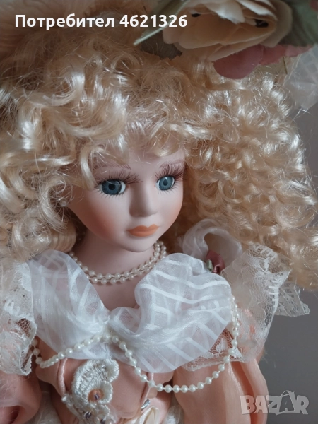 Винтидж френска порцеланова кукла от 80-те години, викториански стил, снимка 1