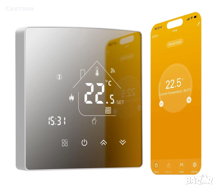  Tермостат Beok TGR85-WIFI-EP 16A, снимка 1