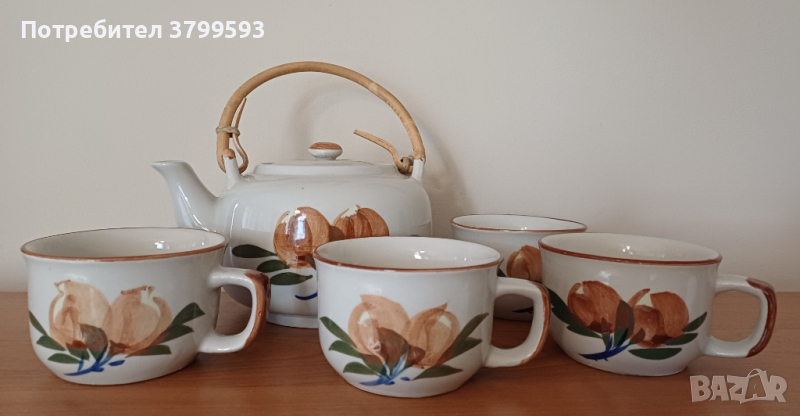 Китайски чайник с 4 чашки от 70г , снимка 1