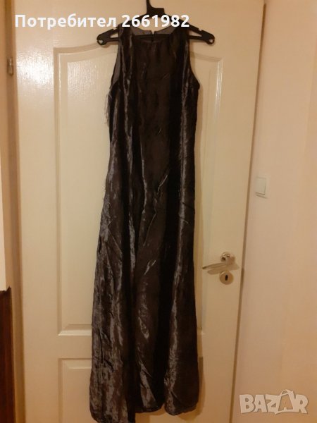 Разкошна кадифена/плюшена дълга рокля, снимка 1