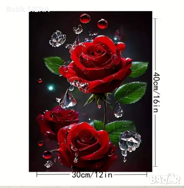 диамантен гоблен красиви рози , снимка 1