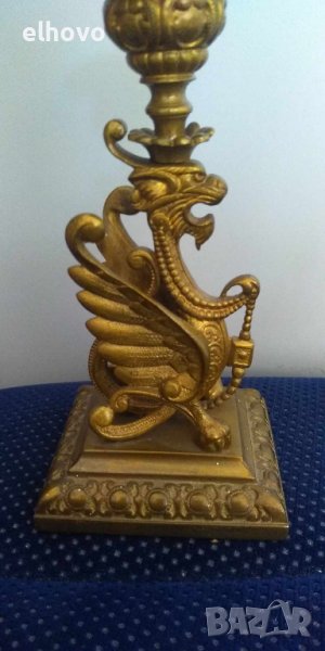 Месингов свещник във форма на дракон, снимка 1