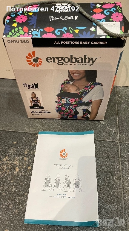Ергономична раница за бебе+протектор за подбрадичка Ergobaby OMNI 360 ALL-IN-ONE  , снимка 1