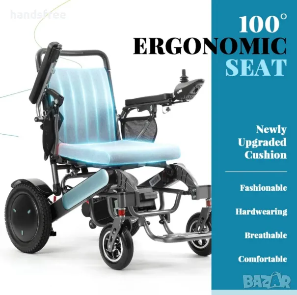 2025 Нова алуминиева сгъваема преносима електрическа инвалидна количка, снимка 1