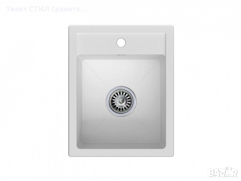 Гранитна Мивка за Кухня модел РИГА Антибактериална Бяла Кухненска Мивка, снимка 1