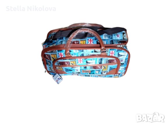 Пътна чанта от еко кожа ,многоцветна,55см., снимка 1