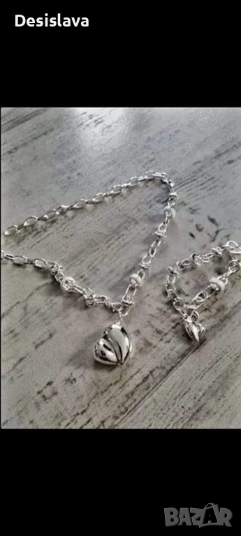 Комплект със сребърно покритие и печат 925, снимка 1