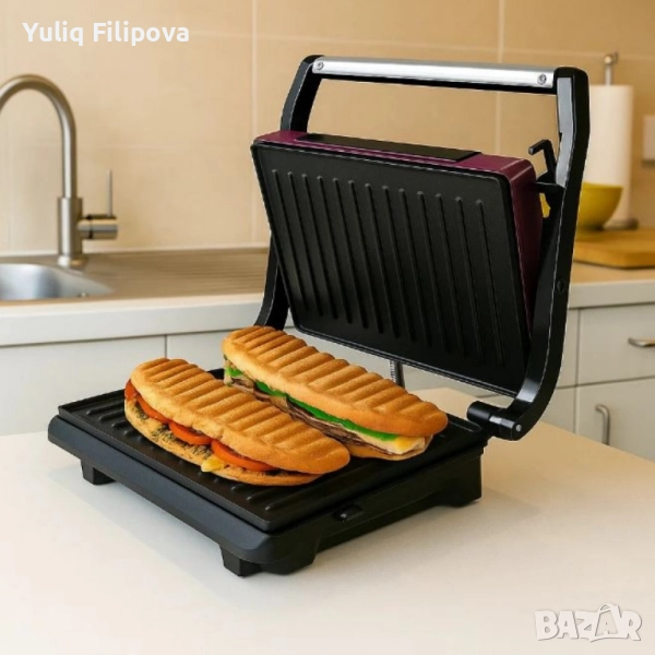 Уред за сандвичи и панини Taurus TOAST & CO – 700W, грил плочи 23x15 см, накланяща се горна плоча, снимка 1