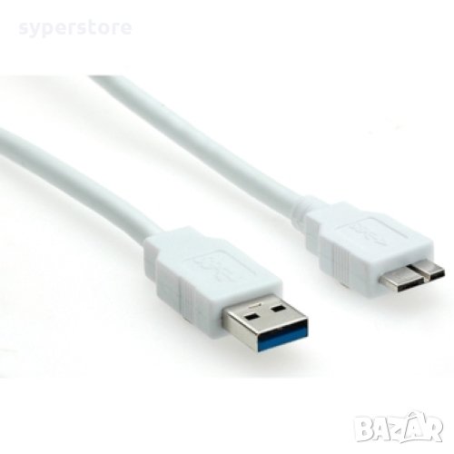 Кабел USB-A към Micro USB-A 3.0 Roline 11.99.8872 Бял USB-A to Micro USB-A M/M, снимка 1