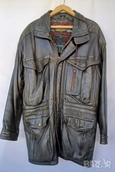 Мъжка зимна шуба от естествена кожа телешки бокс., снимка 1