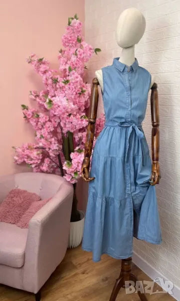 рокля тип риза деним , снимка 1