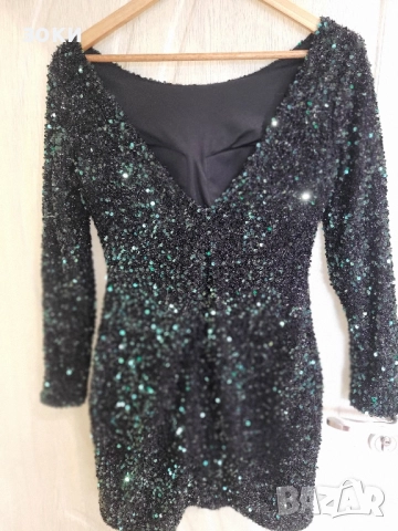 Парти рокля с паети, снимка 2 - Рокли - 52369359