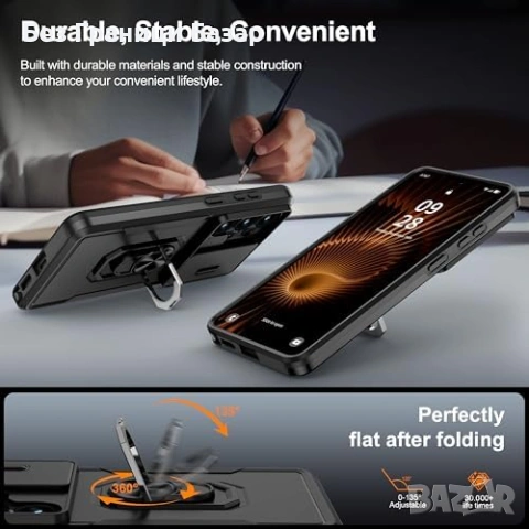 Нов Калъф кейс за Samsung Galaxy S26 Ultra с капак за камера и стойка пръстен Самсунг, снимка 5 - Калъфи, кейсове - 53876116