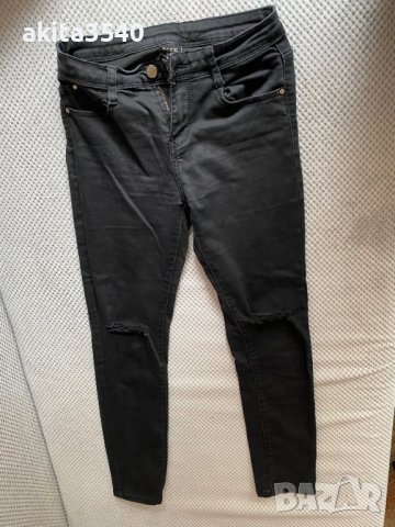 Черни дънки със скъсани колене, снимка 5 - Дънки - 38655659