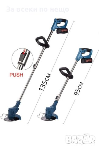 Немски Акумулаторен Тример Stahlmayer 36V 8Ah Косачка за Трева с 2бр батерии, снимка 2 - Градинска техника - 40405405