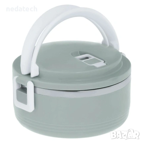 Термо кутия за храна, кръгла, 500мл, сива, снимка 2 - Кутии за храна - 53123099