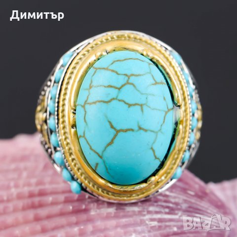 Страхотен пръстен със син камък, снимка 2 - Пръстени - 35563898