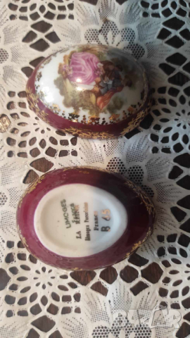 порцеланово яйце Limoges, снимка 6 - Антикварни и старинни предмети - 44622058