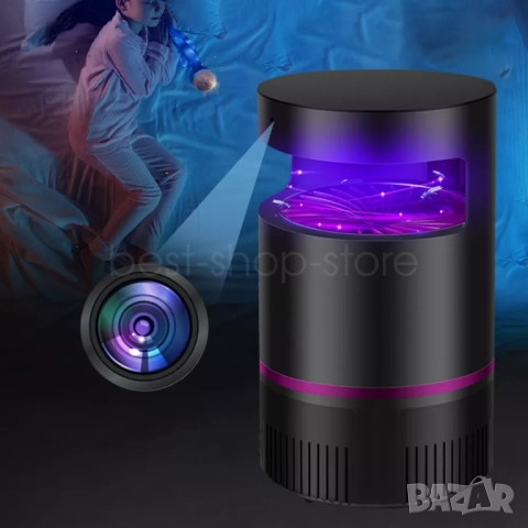 Скрита wifi камера за наблюдение в лампа против комари, видеонаблюдение, шпионска камера, снимка 6 - Други - 52034083