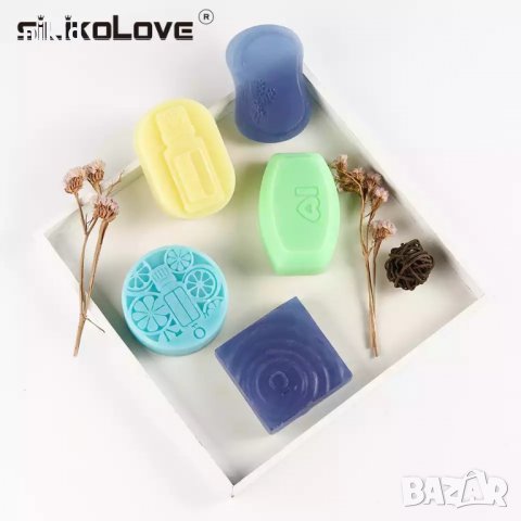 6 различни дълбоки форми резен плодове цветя козметика силиконов молд форма калъп за сапун гипс и др, снимка 3 - Форми - 29313284