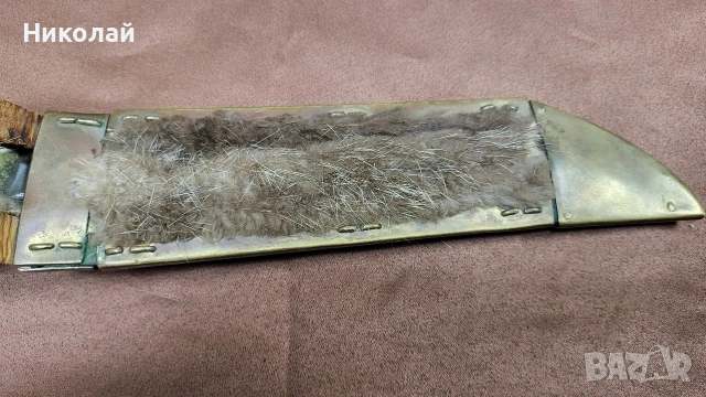 Огромен масивен ловен нож кания месинг и рог дръжка, снимка 4 - Ножове - 53175298
