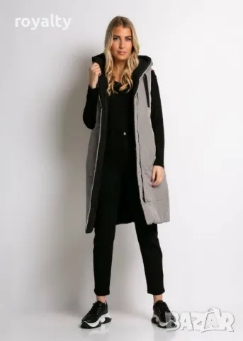 Дълъг двулицев дамски елек със силиконова вата Различни цветове , снимка 7 - Елеци - 49269385